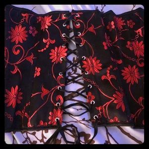 Sexy red and black corset
